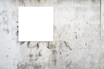 Blank billboard, advertising, public information board on old wall