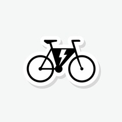 Electric bicycle icon sticker sign for mobile concept and web design