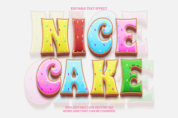 Nice Cake Text Effect Editable 3D Cartoon Style