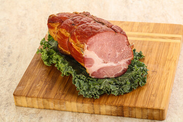 Delicous pork cured meat isolated