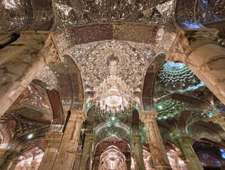 Najaf shrine interior filled with glass Iraq 