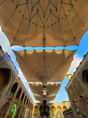 Umbrellas of Ali Shrine similar to Medina 