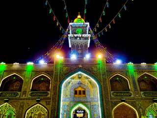Night photos of Ali Shrine Najaf shrine Iraq 