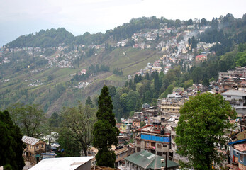 A panoramic view of Darjeeling town looks congested which was discovered by British in 1829 with...