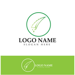 aloe vera logo design icon vector