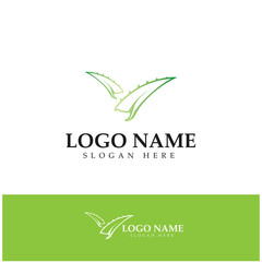 aloe vera logo design icon vector