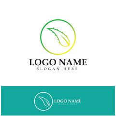 aloe vera logo design icon vector