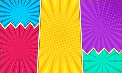Fototapeta premium comic cartoon page colorful background