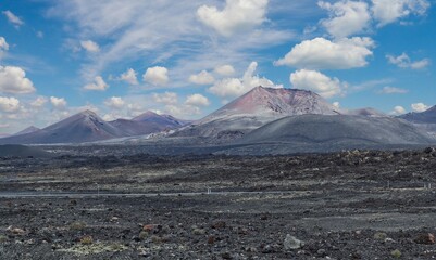 Landscape in Tropical Volcanic Canary Islands, Lanzarote, Spain.