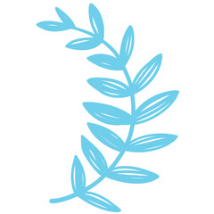 Hand drawn abstract organic leaf. Doodle botanical elements illustration.