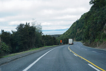 Fototapeta premium State Highway 1 near the town of Taupo, New Zealand