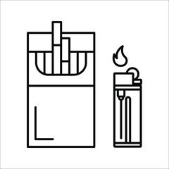 A pack of cigarettes or cigarette box vector icon for apps and websites on white background