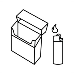 A pack of cigarettes or cigarette box vector icon for apps and websites on white background