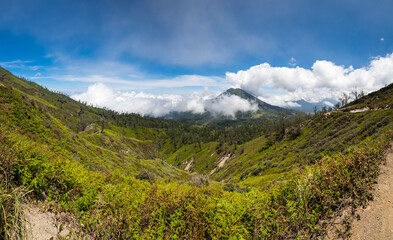Fototapeta na wymiar Ijen volcano in East Java, Indonesia