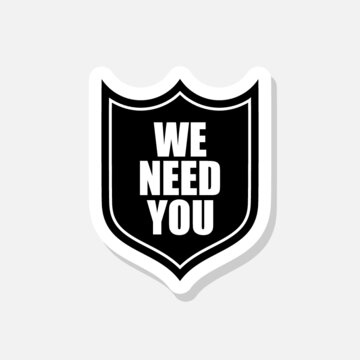 We need you label sticker sign for mobile concept and web design