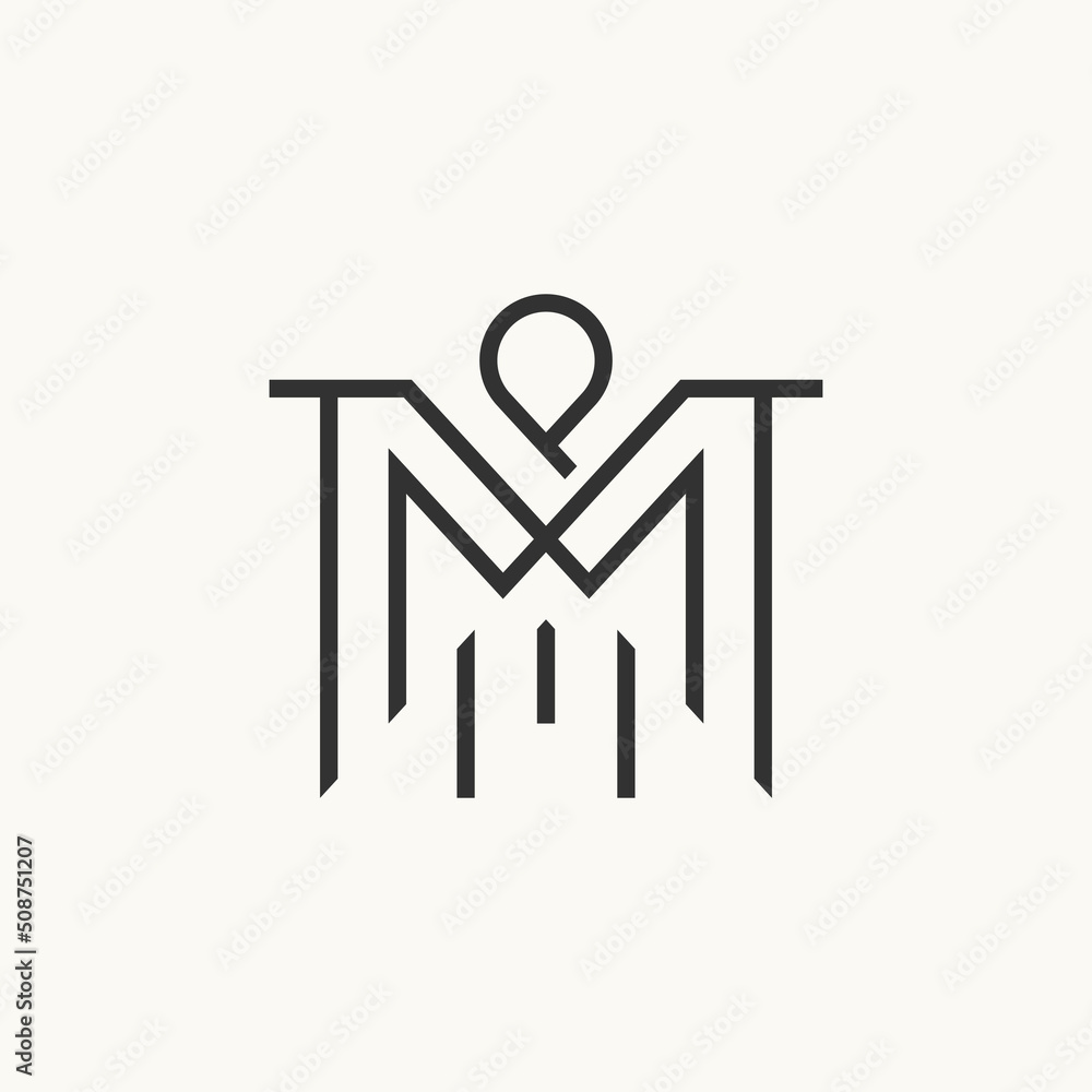 Poster simple and unique letter or word mm or mw line font like pattern motif ornament image graphic icon l