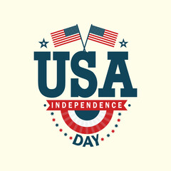  4th of July. Usa Independence day background with us flag premium Vector. National Festive holiday.