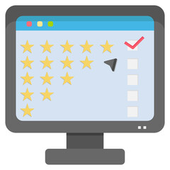 Rating flat icon,linear,outline,graphic,illustration