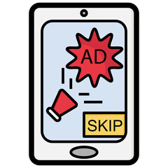 Advertising filled outline icon,linear,outline,graphic,illustration