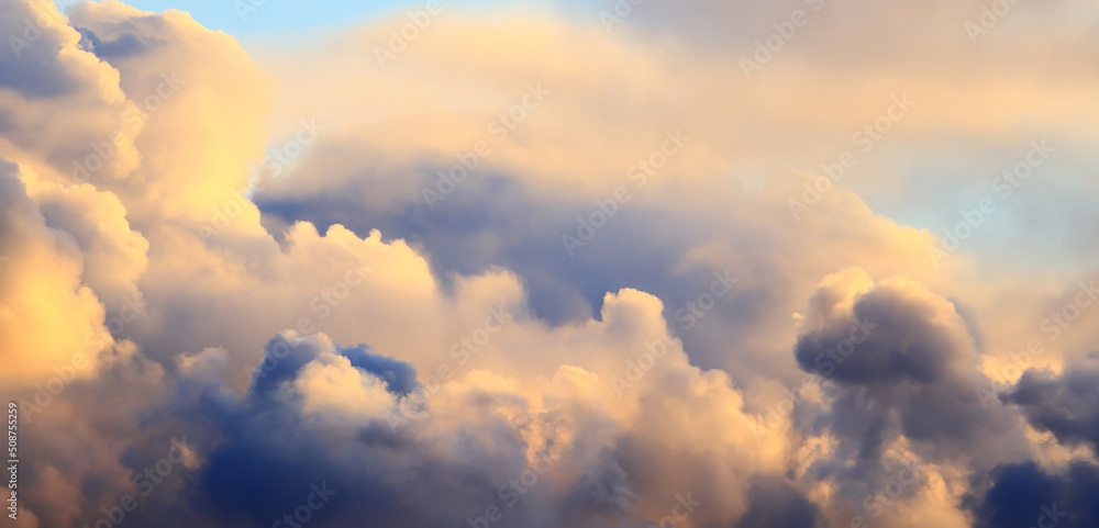 Sticker sunset background cumulus clouds abstract