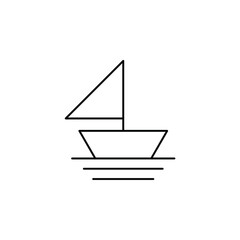Ship, Boat, Sailboat Thin Line Icon Vector Illustration Logo Template. Suitable For Many Purposes.
