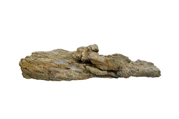 Cut out strange quartzite rocks for decoration. reef stone isolated on white background.