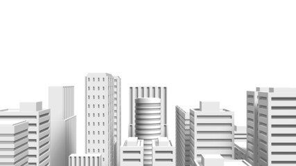 Obraz premium White office buildings on white background. 3D illustration.
