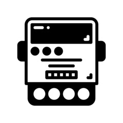 electric meter solid style icon. vector illustration for graphic design, website, app.