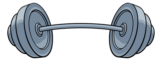 Cartoon Weights Barbell Illustration