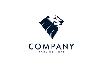 Modern and clean lion logo with straight line design