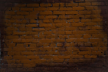 Poor painted brick wall dark