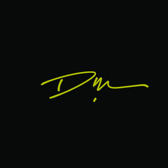 initials letter Dn handwriting logo vector template