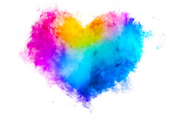 Fototapeta na wymiar abstract watercolor heart, smoke heart, symbol of love