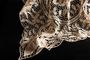 Obraz premium decorative lace on black background
