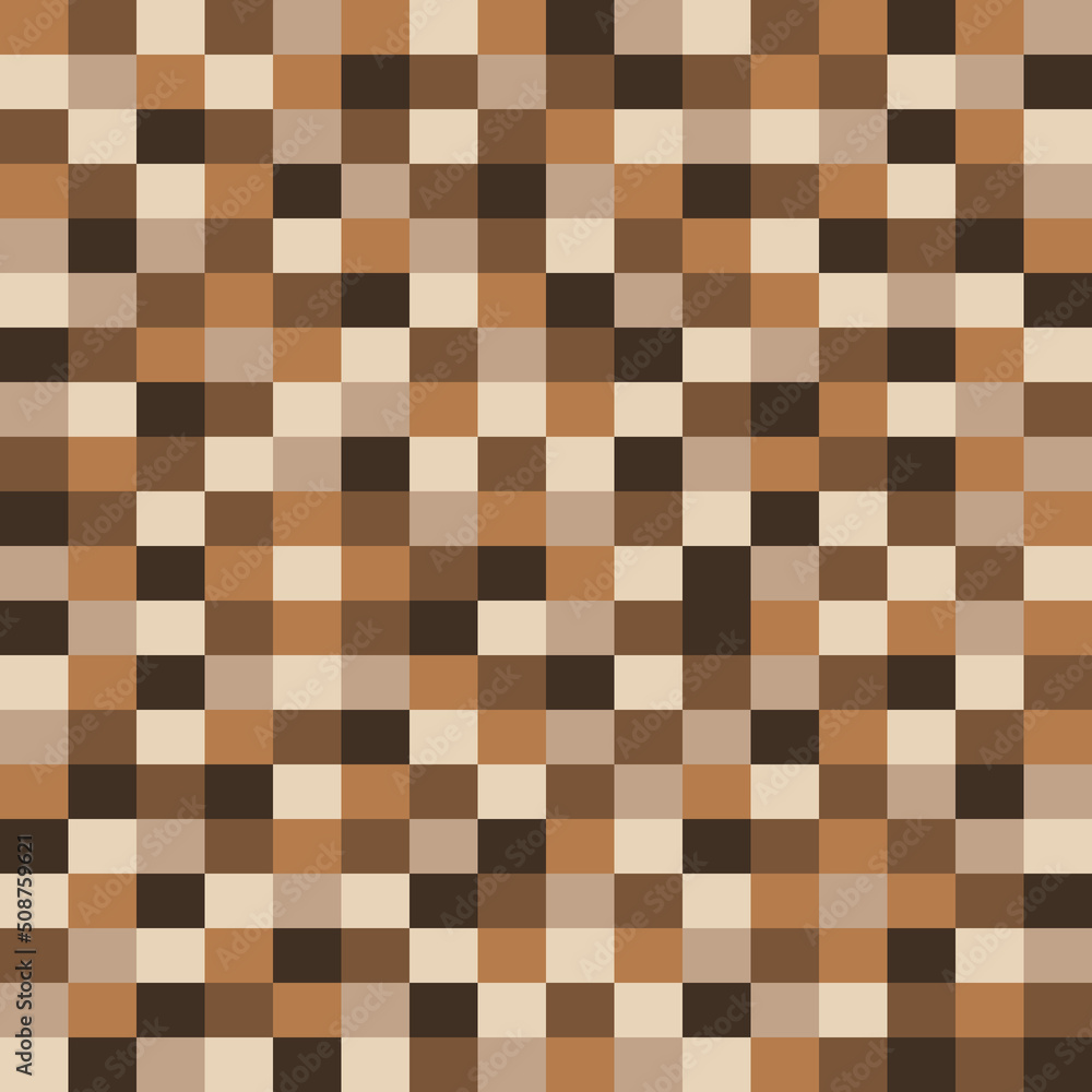 Poster coffee pixels. coffee pixel print. vector pattern of the same pixels, suitable for interior and desi