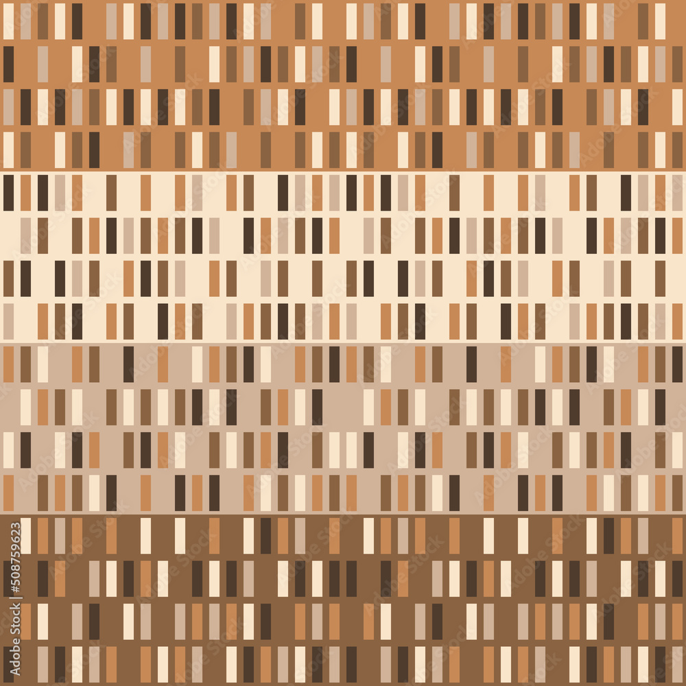 Poster coffee color from rectangles. vector brown and seamless.