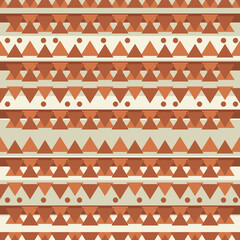Ornamental pattern. Vector simple pattern of triangles and dots. Print and design. Pillows, wallpapers, textiles, other household items, seamless pattern.