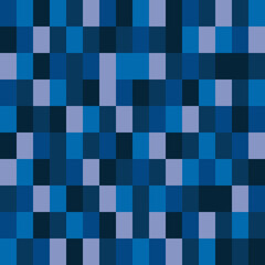 Blue pixel print. Vector pattern of the same pixels, suitable for interior and design decoration.