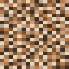 Coffee pixels. Coffee pixel print. Vector pattern of the same pixels, suitable for interior and design decoration.