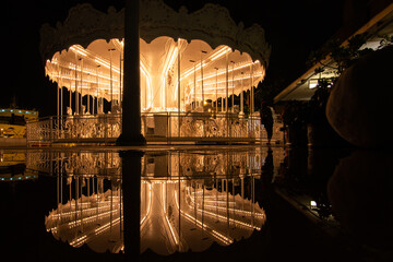 marry goes around with its reflection