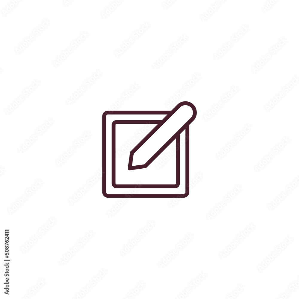 Aufkleber edit write filled line icon. linear style sign for mobile concept and web design. edit write filled 