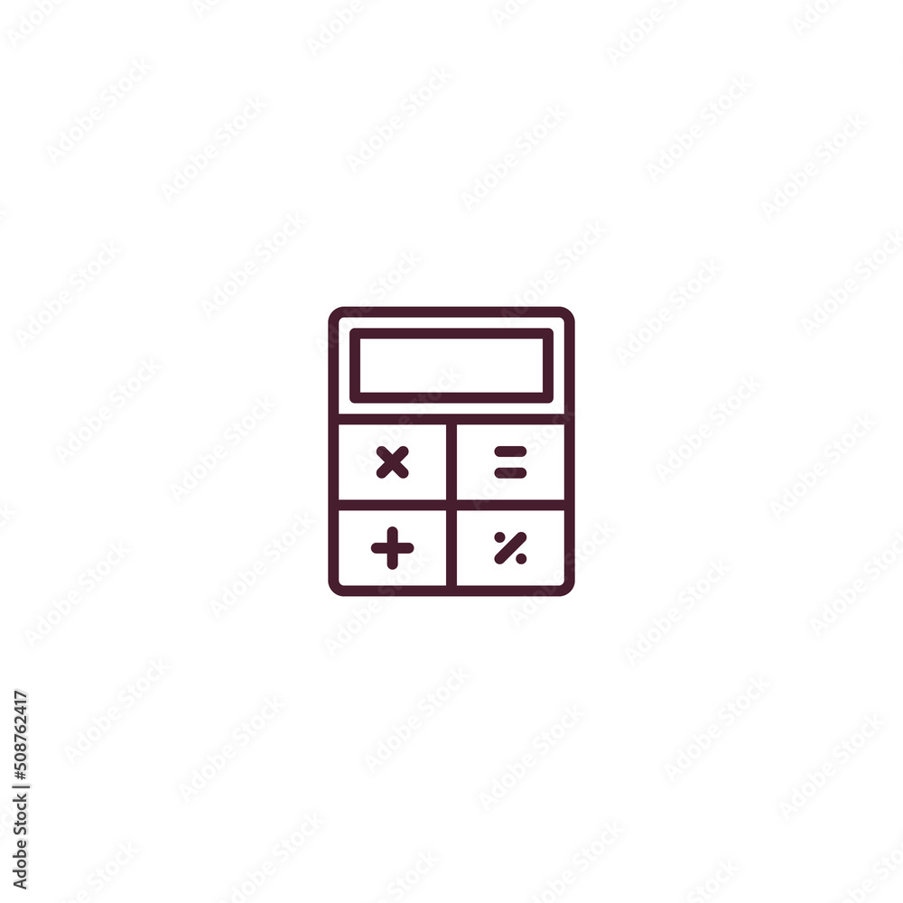 Poster calculator line icon. linear style sign for mobile concept and web design. calculator line vector ic
