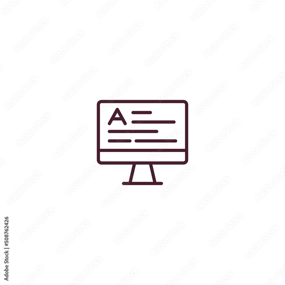 Poster e-learning filled line icon. linear style sign for mobile concept and web design. e-learning filled 