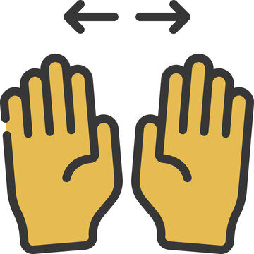 Zoom Out Hands Icon