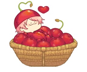 さくらんぼ君とさくらんぼいっぱいカゴ　単品　アメリカンチェリーver