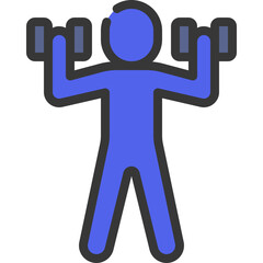 Dumbbells Lifting Person Icon