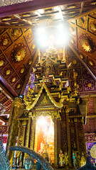 Inside the temple where Buddha images and bones of many famous guru monks are kept.