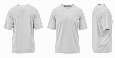  t-shirt Rib Round neck Short Sleeve, Single jersey Fabric texture, 3D photorealistic render