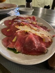 chops and vegetables