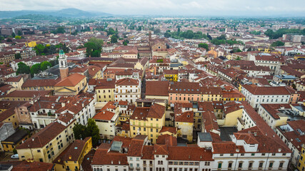 Obraz premium Aerial View of Vicenza, Veneto, Italy, Europe, World Heritage Site
